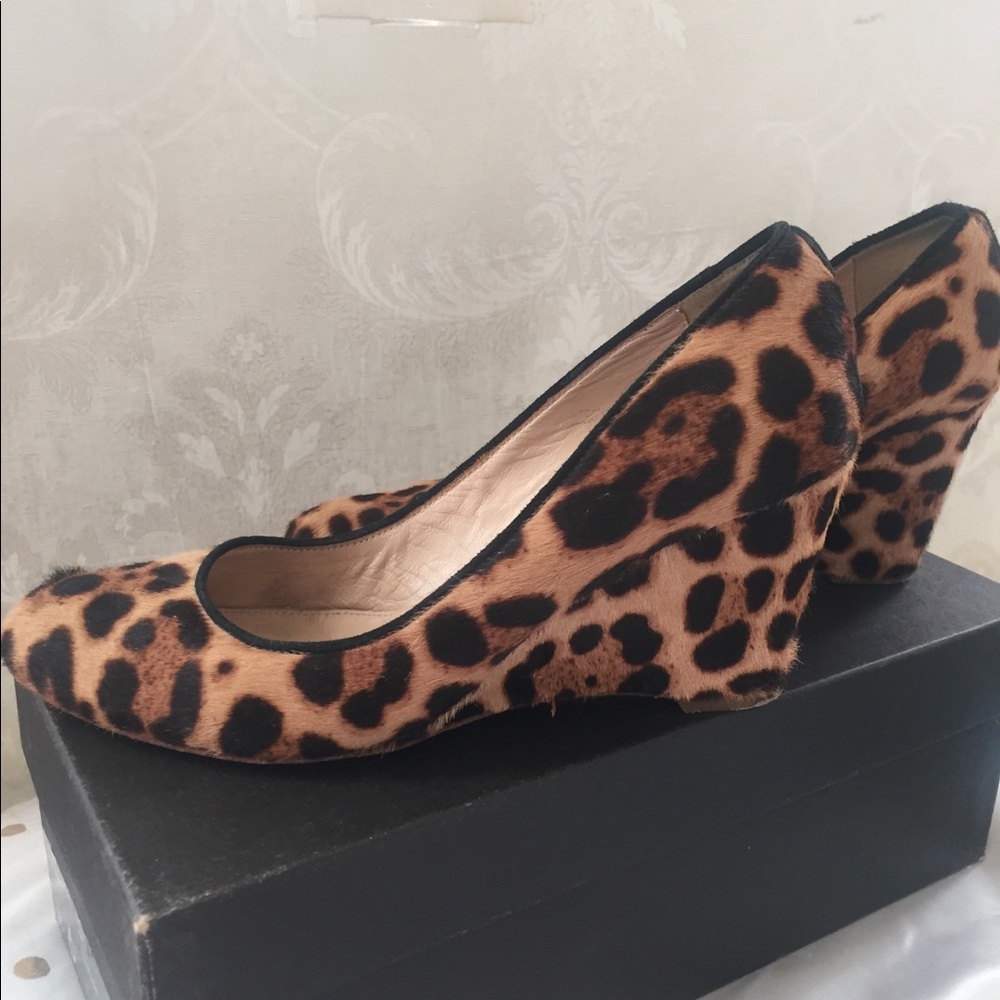 J crew leopard 🐆 print wedge shoe - used
